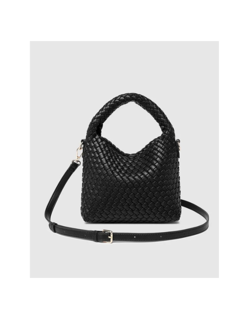 Louenhide Gabby Mini Woven Crossbody in Black by Louenhide