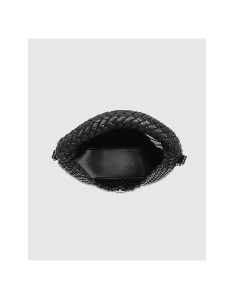 Louenhide Gabby Mini Woven Crossbody in Black by Louenhide