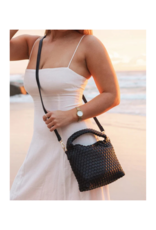 Louenhide Gabby Mini Woven Crossbody in Black by Louenhide