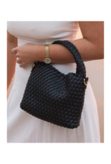 Louenhide Gabby Mini Woven Crossbody in Black by Louenhide