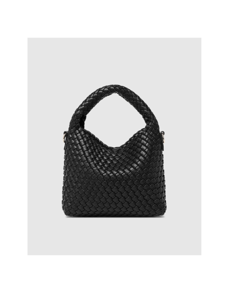 Louenhide Gabby Mini Woven Crossbody in Black by Louenhide