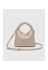 Louenhide Gabby Mini Woven Crossbody in Pink Champagne by Louenhide