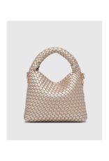 Louenhide Gabby Mini Woven Crossbody in Pink Champagne by Louenhide