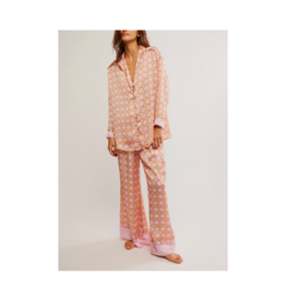 Free People Dreamy Days Pajama Set in Sweet Pink Combo by Free People
