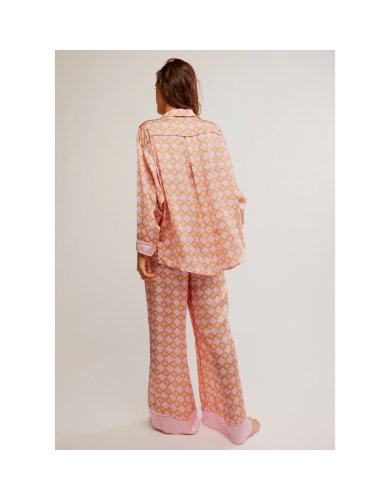 Free People Dreamy Days Pajama Set in Sweet Pink Combo by Free People
