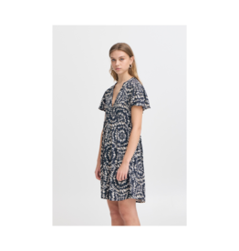 ICHI Aya Dress in Total Eclipse Ikat by ICHI
