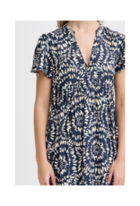 ICHI Aya Dress in Total Eclipse Ikat by ICHI