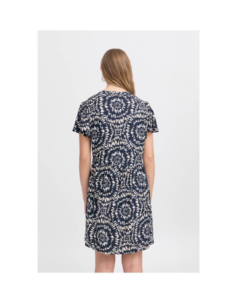 ICHI Aya Dress in Total Eclipse Ikat by ICHI