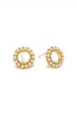 Lover's Tempo Kismet Stud Earrings in White Opal by Lover's Tempo