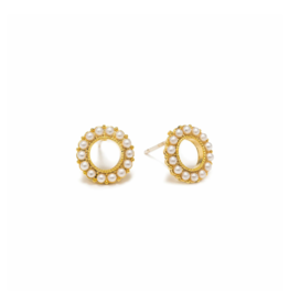 Lover's Tempo Kismet Stud Earrings in White Opal by Lover's Tempo
