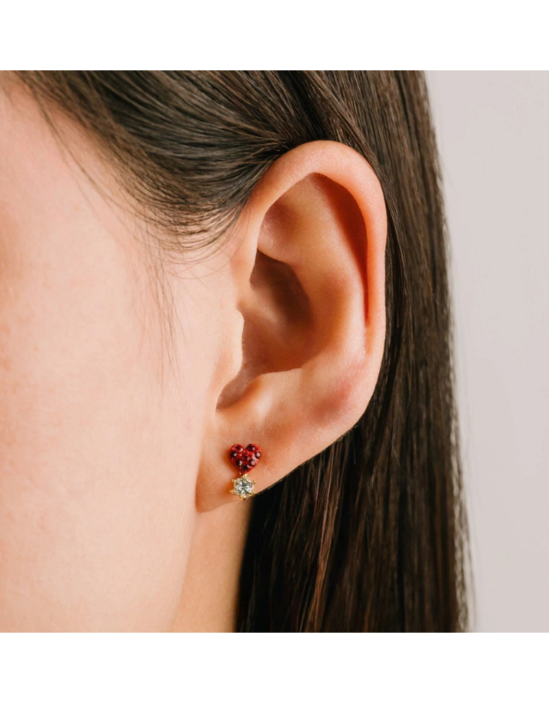 Lover's Tempo Bisou Red Stud Earrings by Lover's Tempo