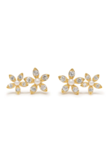 Lover's Tempo Lily Climber Earrings in Clear by Lover's Tempo