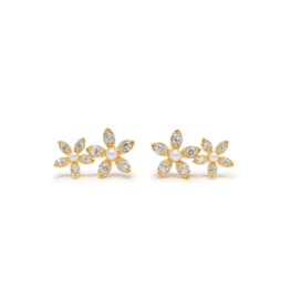 Lover's Tempo Lily Climber Earrings in Clear by Lover's Tempo