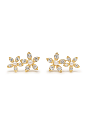 Lover's Tempo Lily Climber Earrings in Clear by Lover's Tempo