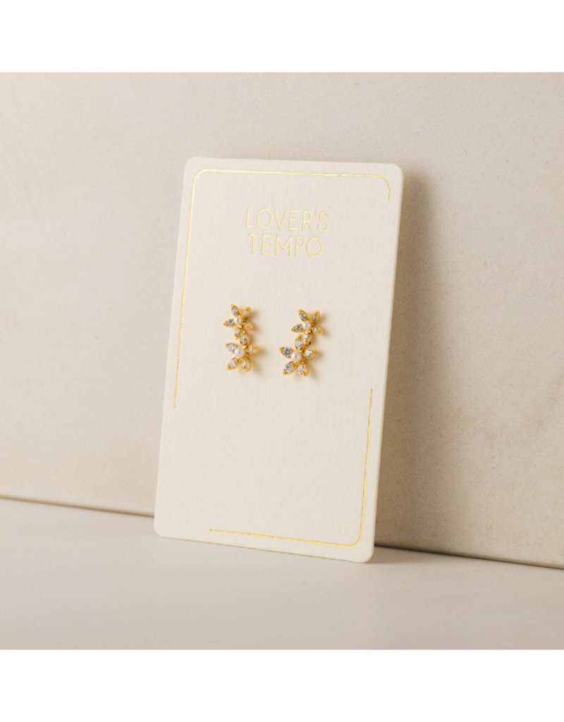 Lover's Tempo Lily Climber Earrings in Clear by Lover's Tempo