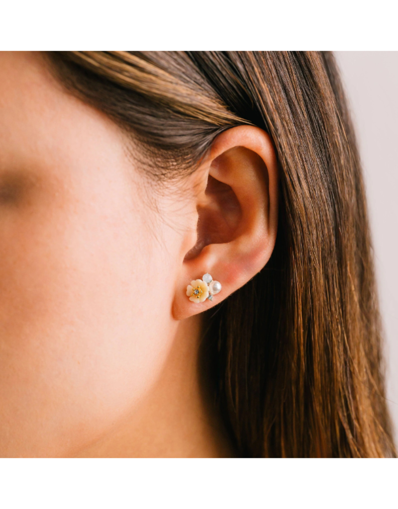 Lover's Tempo Sweetpea Stud Earrings in Ivory by Lover's Tempo
