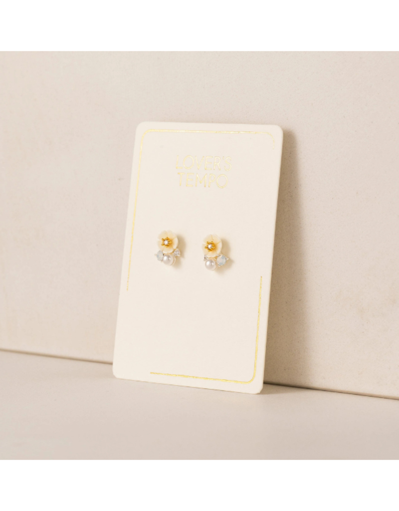 Lover's Tempo Sweetpea Stud Earrings in Ivory by Lover's Tempo