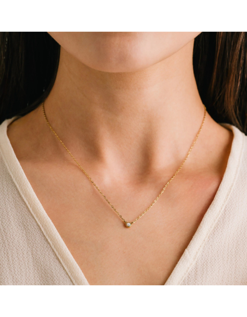 Lover's Tempo Opal Waterproof Necklace in Gold by Lover's Tempo