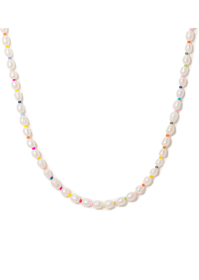 Lover's Tempo Rainbow Pearl Waterproof Necklace by Lover's Tempo