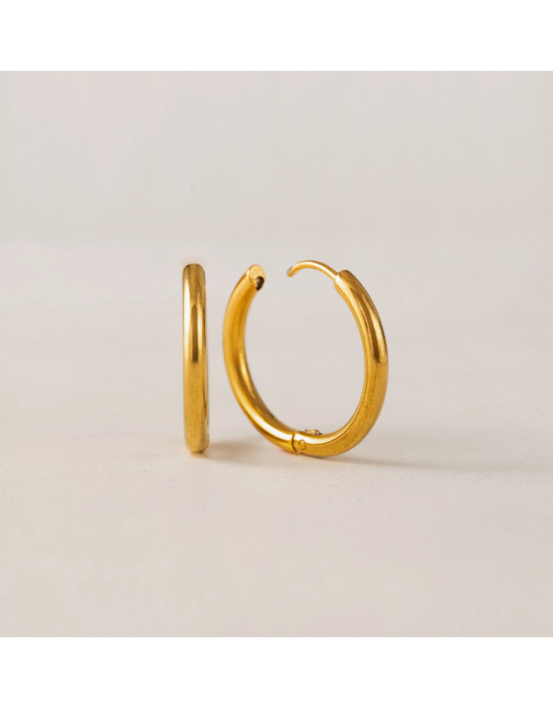 Lover's Tempo Tube Waterproof 20mm Hoops in Gold by Lover's Tempo