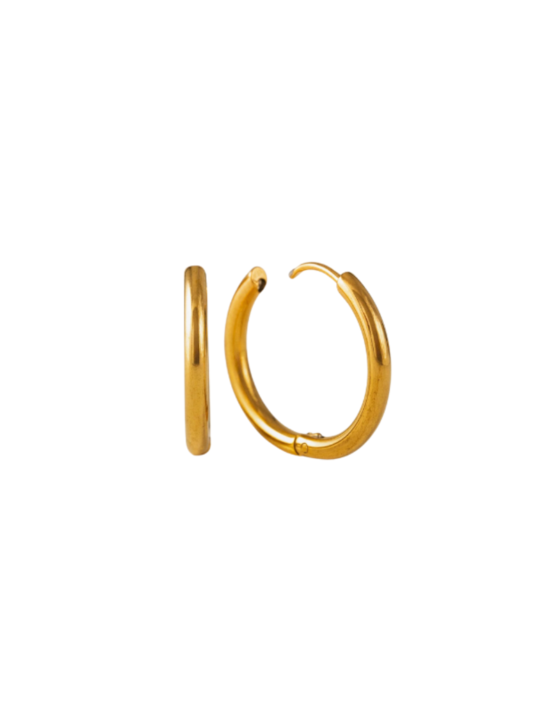 Lover's Tempo Tube Waterproof 20mm Hoops in Gold by Lover's Tempo