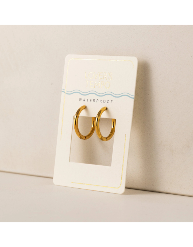 Lover's Tempo Tube Waterproof 20mm Hoops in Gold by Lover's Tempo