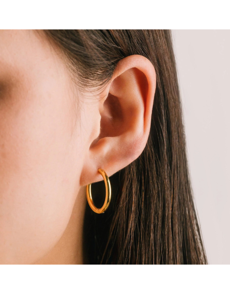 Lover's Tempo Tube Waterproof 20mm Hoops in Gold by Lover's Tempo
