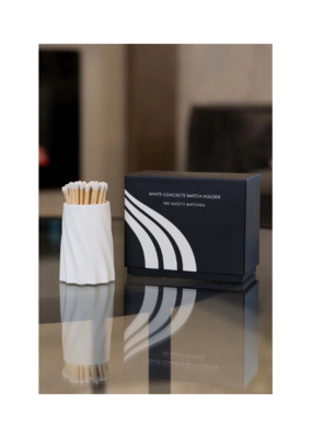 Everlasting Candle Co White Concrete Match Set by Everlasting Candle Co
