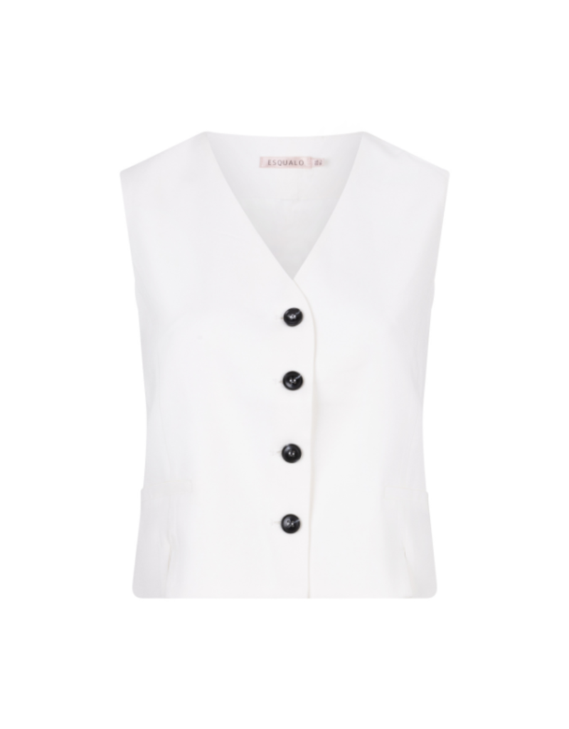Esqualo Gilet Split Vest in Off White by Esqualo