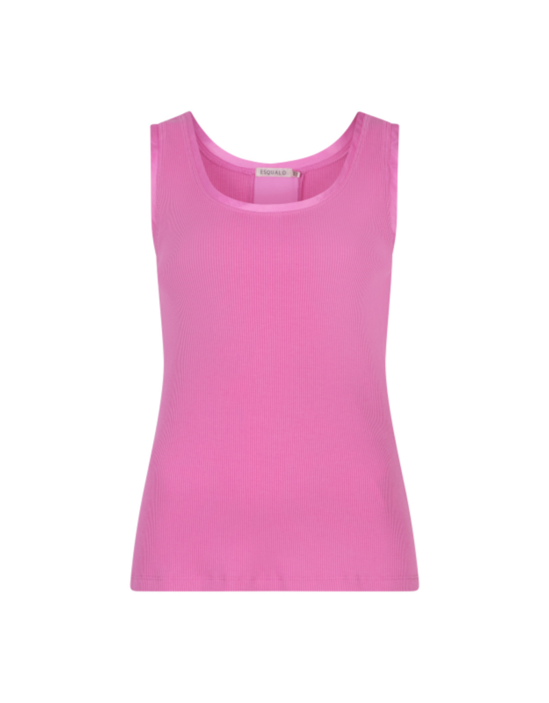 Esqualo Ribbed Satin Singlet in Pink by Esqualo