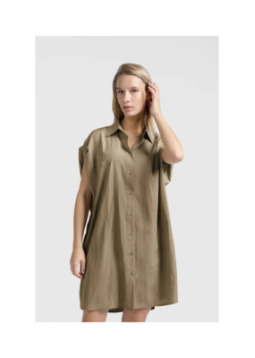 YAYA Sleeveless Dress with Cut Seams in Soft Green by YAYA