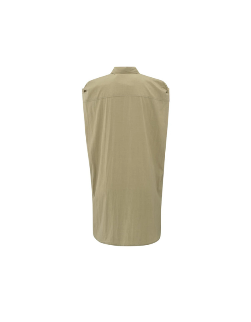 YAYA Sleeveless Dress with Cut Seams in Soft Green by YAYA