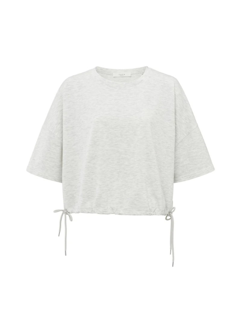 YAYA Shortsleeve Sweatshirt Cords in Grey Melange by YAYA