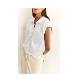 YAYA Jersey Puff Blouse in Pure White by YAYA
