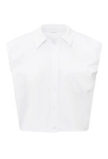 YAYA Jersey Puff Blouse in Pure White by YAYA