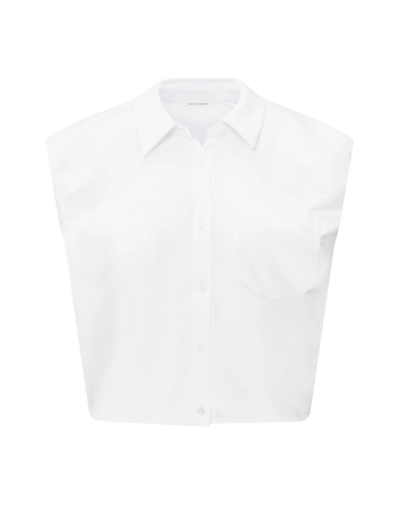 YAYA Jersey Puff Blouse in Pure White by YAYA