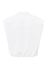 YAYA Jersey Puff Blouse in Pure White by YAYA