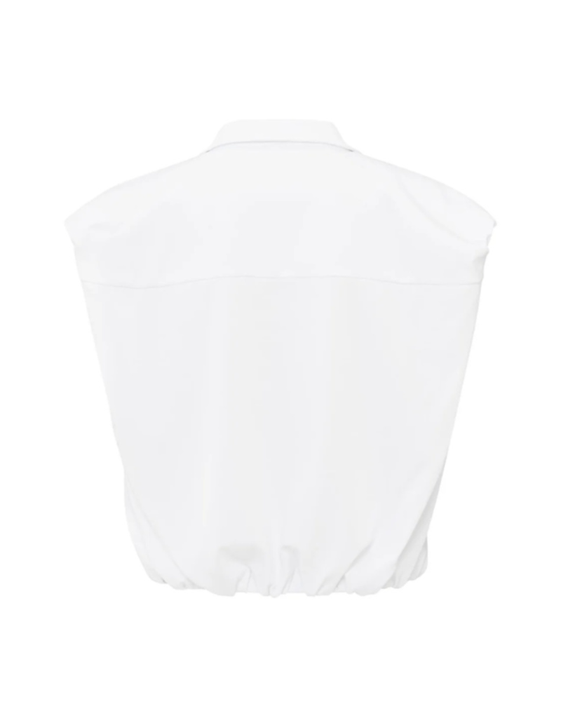 YAYA Jersey Puff Blouse in Pure White by YAYA