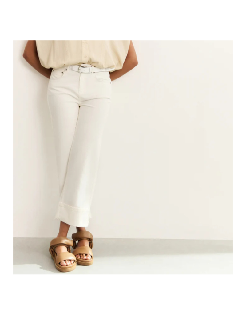 YAYA Mid Waist Denim in Pure White by YAYA