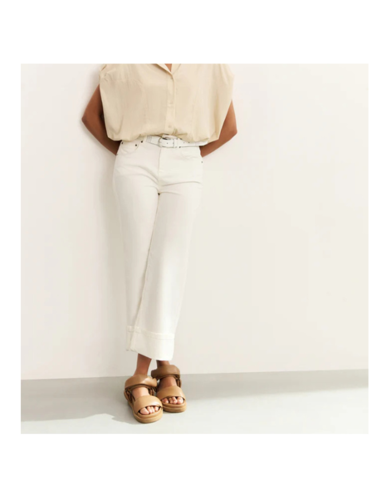 YAYA Mid Waist Denim in Pure White by YAYA
