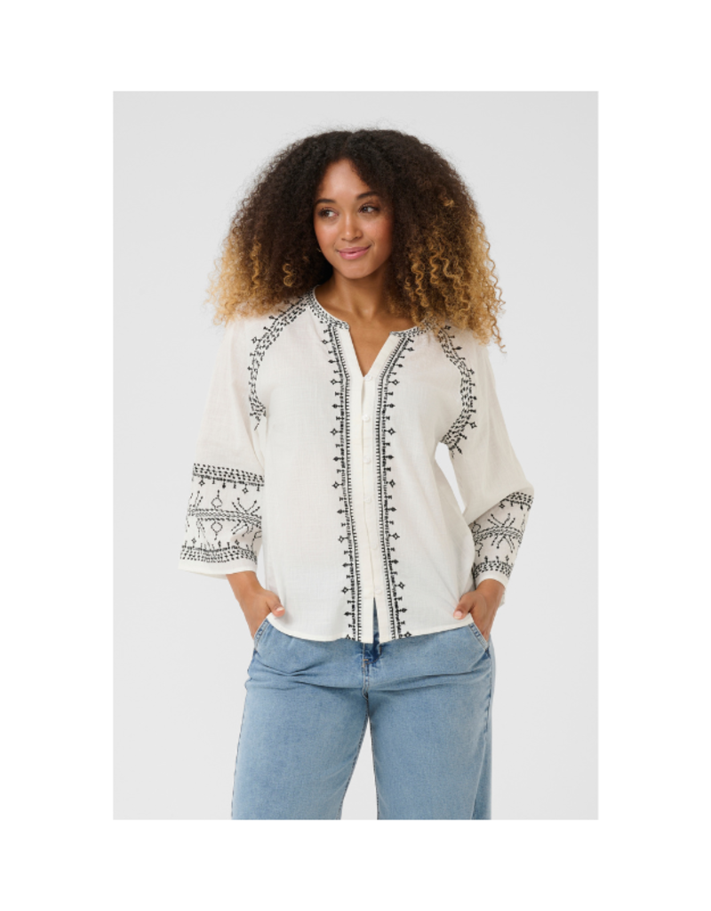 Cream Sara Shirt in Marshmallow Black by Cream