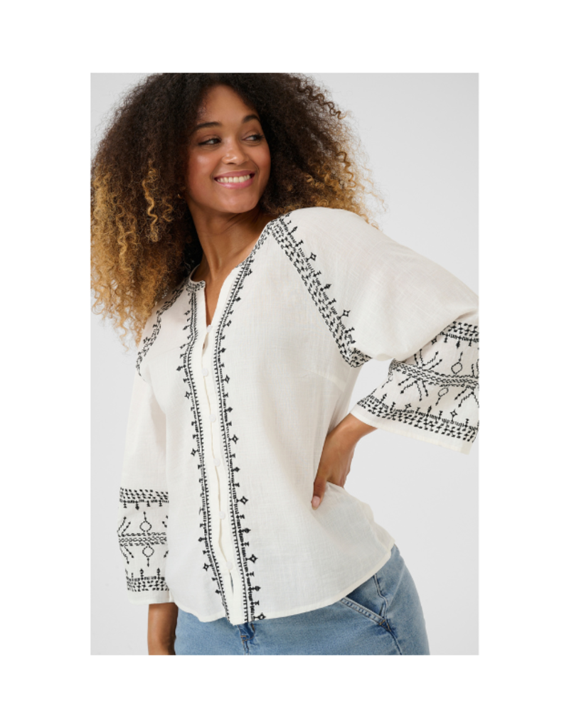 Cream Sara Shirt in Marshmallow Black by Cream