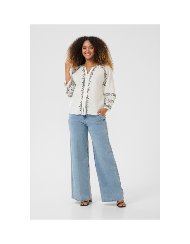 Cream Sara Shirt in Marshmallow Black by Cream