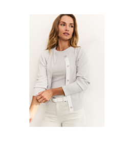 YAYA Batwing Cardigan in Contrast Grey Melange by YAYA