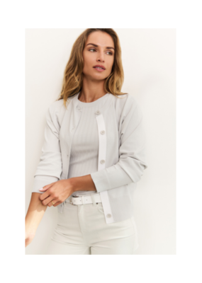 YAYA Batwing Cardigan in Contrast Grey Melange by YAYA
