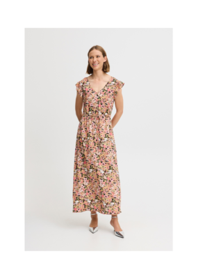 b.young Joella Frill Dress in Coral Blush Flowers by b.young