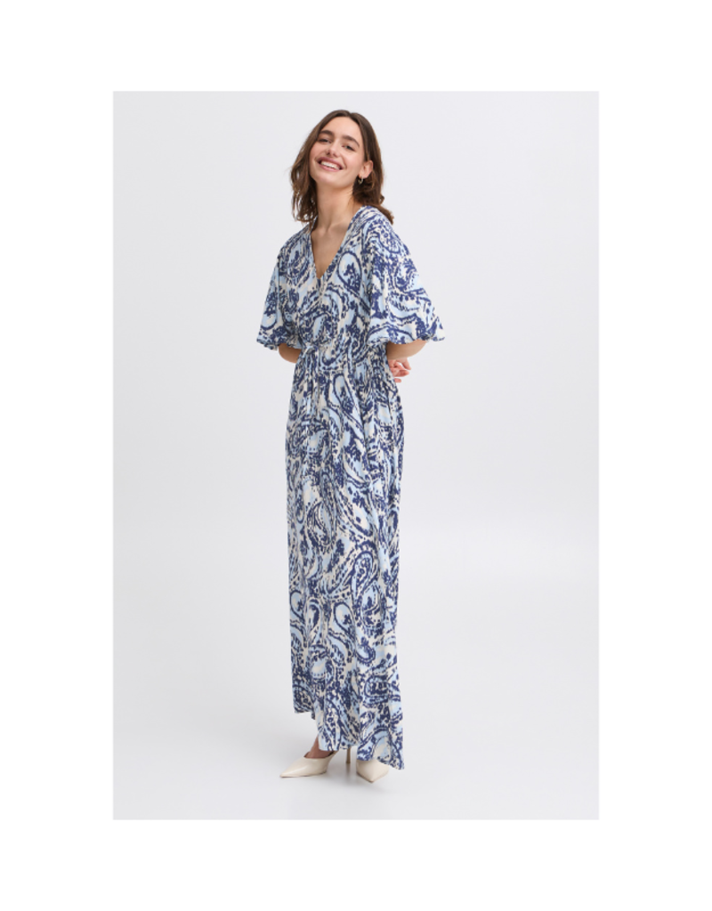 b.young Joella Maxi Dress in Blue Paisley by b.young