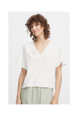 b.young Falakka V-Neck Top in Marshmallow by b.young