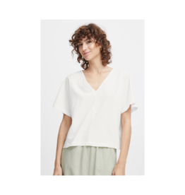 b.young Falakka V-Neck Top in Marshmallow by b.young