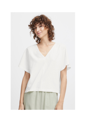 b.young Falakka V-Neck Top in Marshmallow by b.young